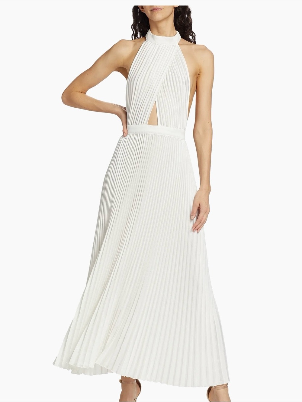 L’idee Renaissance Sleeveless Pleated Gown